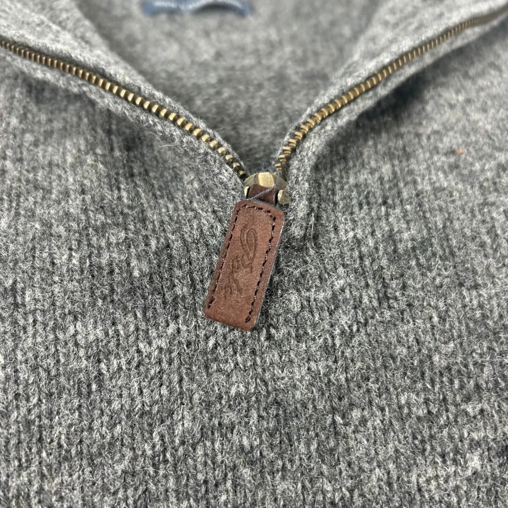 Polo Ralph Lauren Mens 3XB Gray 100% Lambswool VTG 1/4 Zip Sweater Pullover